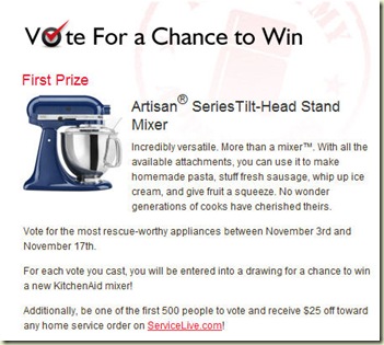You Can Win A KitchenAid Stand Mixer Just For Voting 