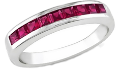 4/5 Carat Created Ruby Sterling Silver Ring