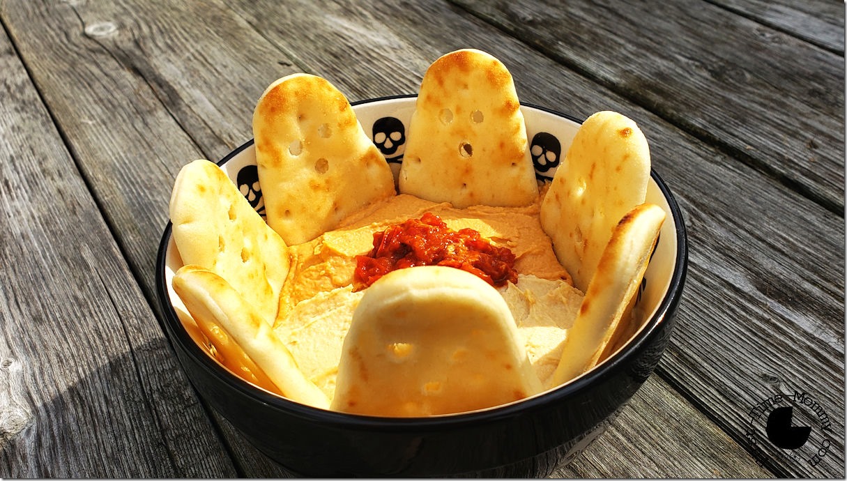 Hummus with Ghostly Naan Dippers